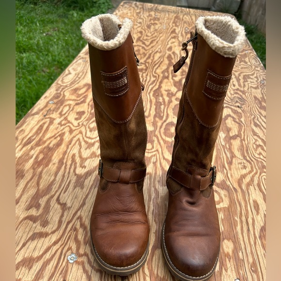 TIMBERLAND WOMENS BETHEL BROWN LEATHER SIDE ZIP EARTH KEEPER BOOTS SZ 6.5 - Picture 3 of 16